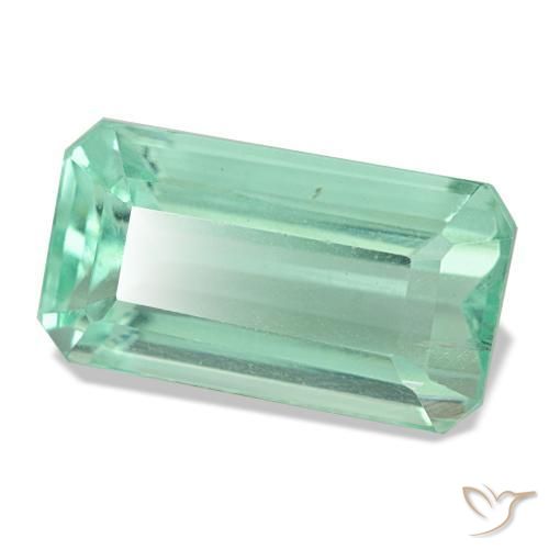 Fluorite vert naturelle taille émeraude, 10,06 ct, VVS-VS