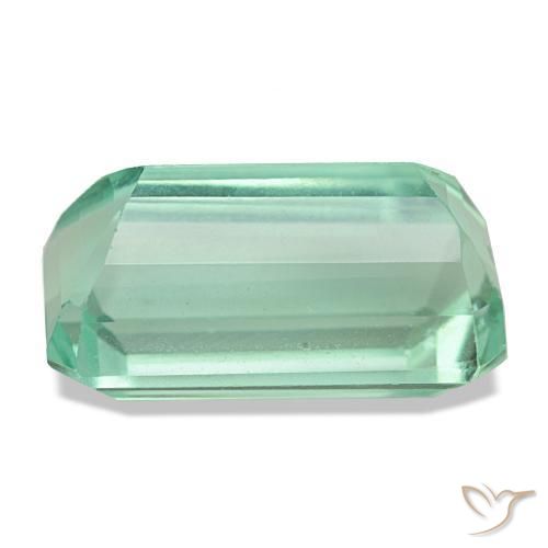 Fluorite vert naturelle taille émeraude, 10,06 ct, VVS-VS