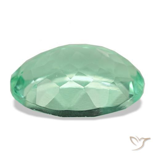 Fluorite vert naturelle coupe ovale, 8,91 ct, VVS-VS