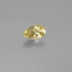 Béryl doré jaune naturelle en forme de poire, 0,76 ct, VVS