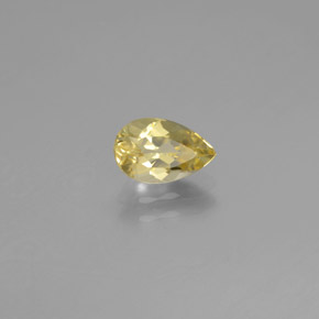Béryl doré jaune naturelle en forme de poire, 0,76 ct, VVS