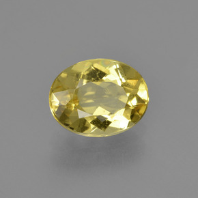 Béryl doré jaune naturelle coupe ovale, 1,56 ct, VS