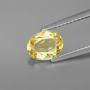 Béryl doré Jaune naturelle Coupe ovale, 0.97 ct, VVS-VS