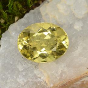 Béryl doré jaune naturelle coupe ovale, 1,39 ct, VS