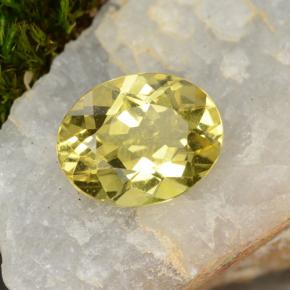Béryl doré jaune naturelle coupe ovale, 1,39 ct, VS