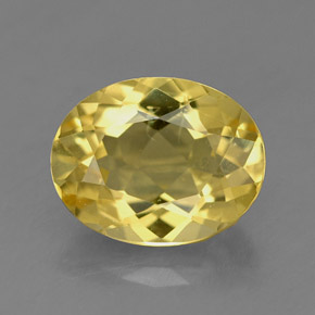 Béryl doré Jaune Toscane naturelle Coupe ovale, 1.48 ct, VVS