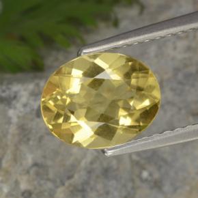 Béryl doré jaune naturelle coupe ovale, 1,48 ct, VS