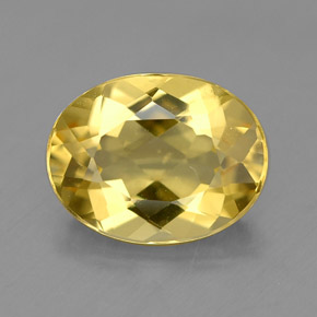 Béryl doré jaune naturelle coupe ovale, 1,53 ct, VVS