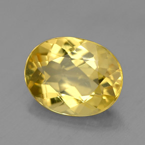Béryl doré jaune naturelle coupe ovale, 1,53 ct, VVS