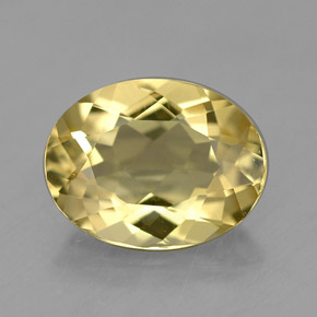 Béryl doré jaune naturelle coupe ovale, 1,47 ct, VVS