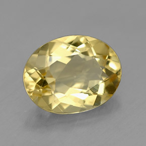 Béryl doré jaune naturelle coupe ovale, 1,47 ct, VVS