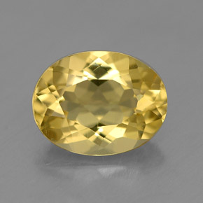 Béryl doré jaune naturelle coupe ovale, 1,49 ct, VS
