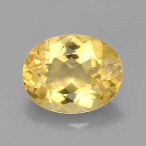 Béryl doré jaune naturelle coupe ovale, 1,69 ct, VVS-VS