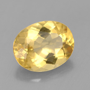 Béryl doré jaune naturelle coupe ovale, 1,69 ct, VVS-VS