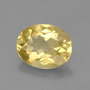 Béryl doré jaune naturelle coupe ovale, 1,46 ct, VVS-VS