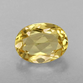 Béryl doré jaune naturelle coupe ovale, 1,14 ct, VVS-VS