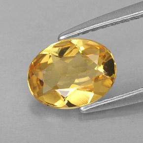 Béryl doré jaune naturelle coupe ovale, 0,81 ct, VVS-VS