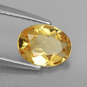 Béryl doré jaune naturelle coupe ovale, 0,81 ct, VVS-VS