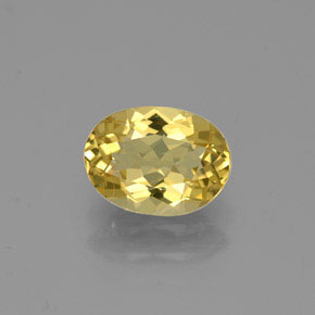 Béryl doré jaune naturelle coupe ovale, 0,89 ct, VVS
