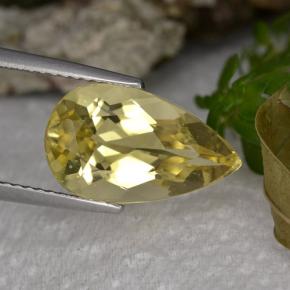 Béryl doré jaune naturelle en forme de poire, 4,27 ct, VS