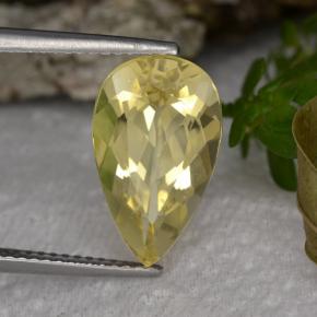 Béryl doré jaune naturelle en forme de poire, 4,27 ct, VS