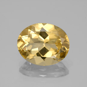 Béryl doré jaune naturelle coupe ovale, 4,17 ct, VS