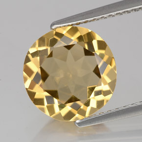 Béryl doré jaune naturelle coupe roude, 3,15 ct, VS