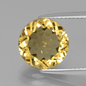 Béryl doré jaune naturelle coupe roude, 3,42 ct, VVS-VS