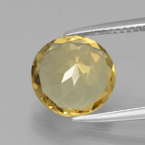 Béryl doré jaune naturelle coupe roude, 3,42 ct, VVS-VS