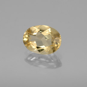Béryl doré jaune naturelle coupe ovale, 1,13 ct, VVS-VS