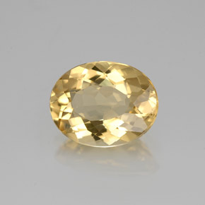 Béryl doré jaune naturelle coupe ovale, 1,92 ct, VVS-VS