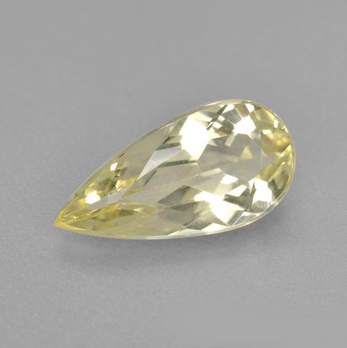 Béryl doré jaune naturelle en forme de poire, 1,51 ct, VVS-VS
