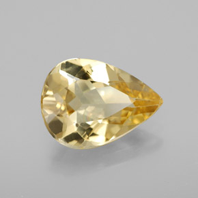 Béryl doré jaune naturelle en forme de poire, 3,00 ct, VVS-VS