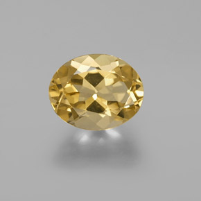 Béryl doré jaune naturelle coupe ovale, 2,29 ct, VVS