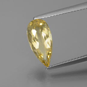 Béryl doré jaune naturelle en forme de poire, 2,12 ct, VVS