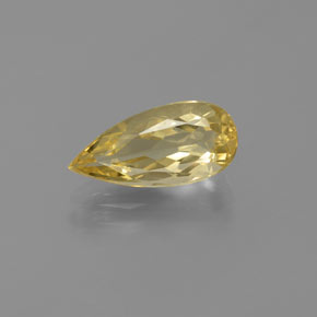 Béryl doré jaune naturelle en forme de poire, 2,12 ct, VVS