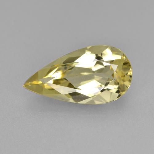 Béryl doré jaune naturelle en forme de poire, 1,94 ct, VVS