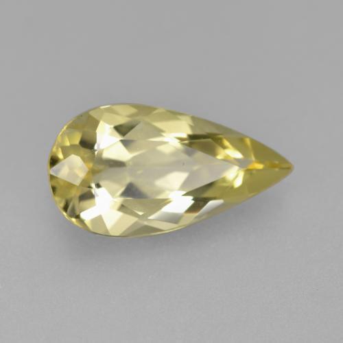 Béryl doré jaune naturelle en forme de poire, 1,94 ct, VVS