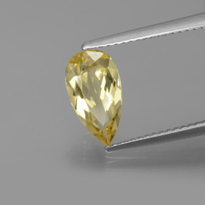 Béryl doré jaune naturelle en forme de poire, 1,52 ct, VVS