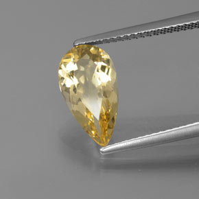 Béryl doré jaune naturelle en forme de poire, 2,13 ct, VVS