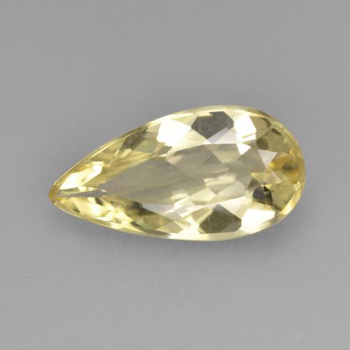 Béryl doré jaune naturelle en forme de poire, 2,07 ct, VVS