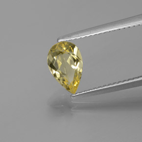 Béryl doré jaune naturelle en forme de poire, 1,11 ct, VVS-VS