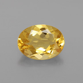 Béryl doré jaune naturelle coupe ovale, 1,37 ct, VVS-VS
