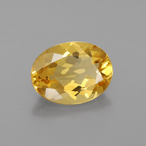 Béryl doré jaune naturelle coupe ovale, 1,37 ct, VVS-VS
