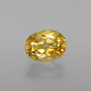 Béryl doré jaune naturelle coupe ovale, 1,30 ct, VVS-VS