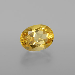 Béryl doré jaune naturelle coupe ovale, 1,30 ct, VVS-VS