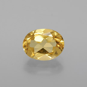 Béryl doré jaune naturelle coupe ovale, 1,27 ct, VVS-VS