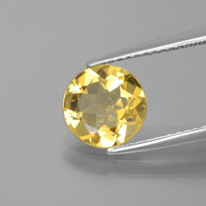 Béryl doré jaune naturelle coupe roude, 1,49 ct, VVS-VS
