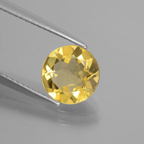 Béryl doré jaune naturelle coupe roude, 1,49 ct, VVS-VS