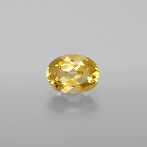 Béryl doré jaune naturelle coupe ovale, 1,19 ct, VVS-VS